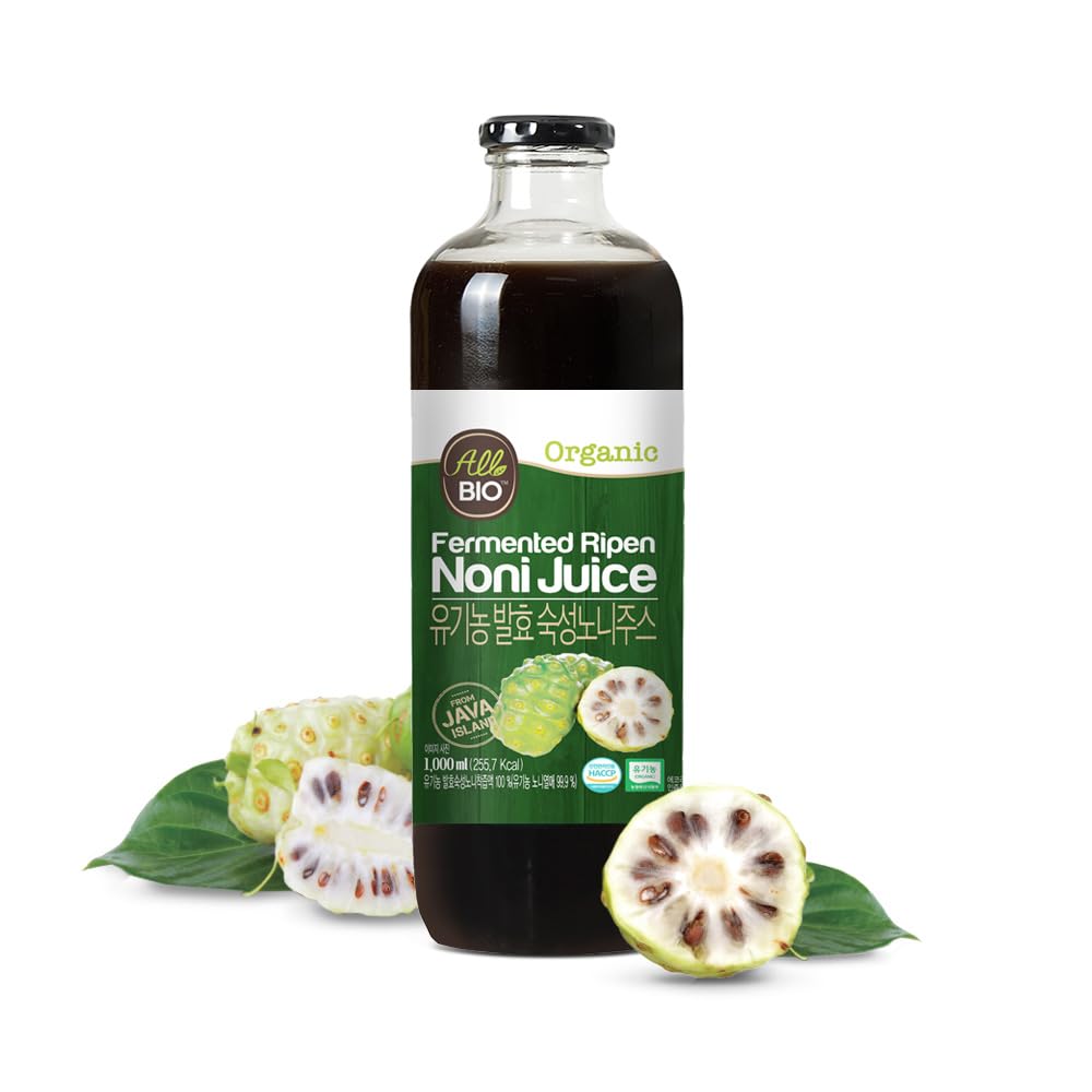 Java Organic NONI Juice Extract - 33,8 fl oz (1L) Μπουκάλι - 100% καθαρή ρεσβερατρόλη & ζύμωση Noni από ALLBIO