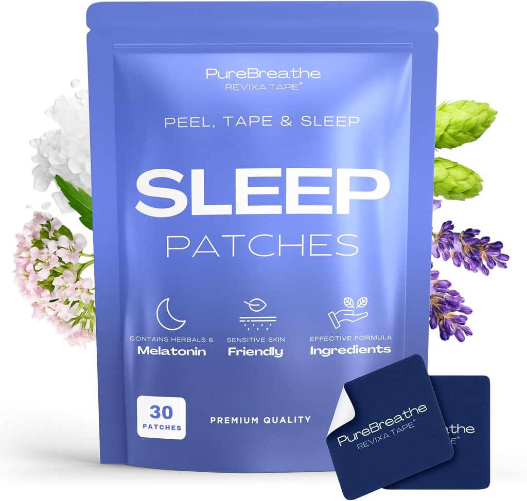 Yetişkinler için Premium Sleep Patchs - 30 Pack | Ekstra Kuvvetli Melatonin Patches With L-Theanine & Ashwagandha - Uyku Patch For Restful Nights, Skin-Friendly & Comfortable - Fast-Acting, Long-Lasting