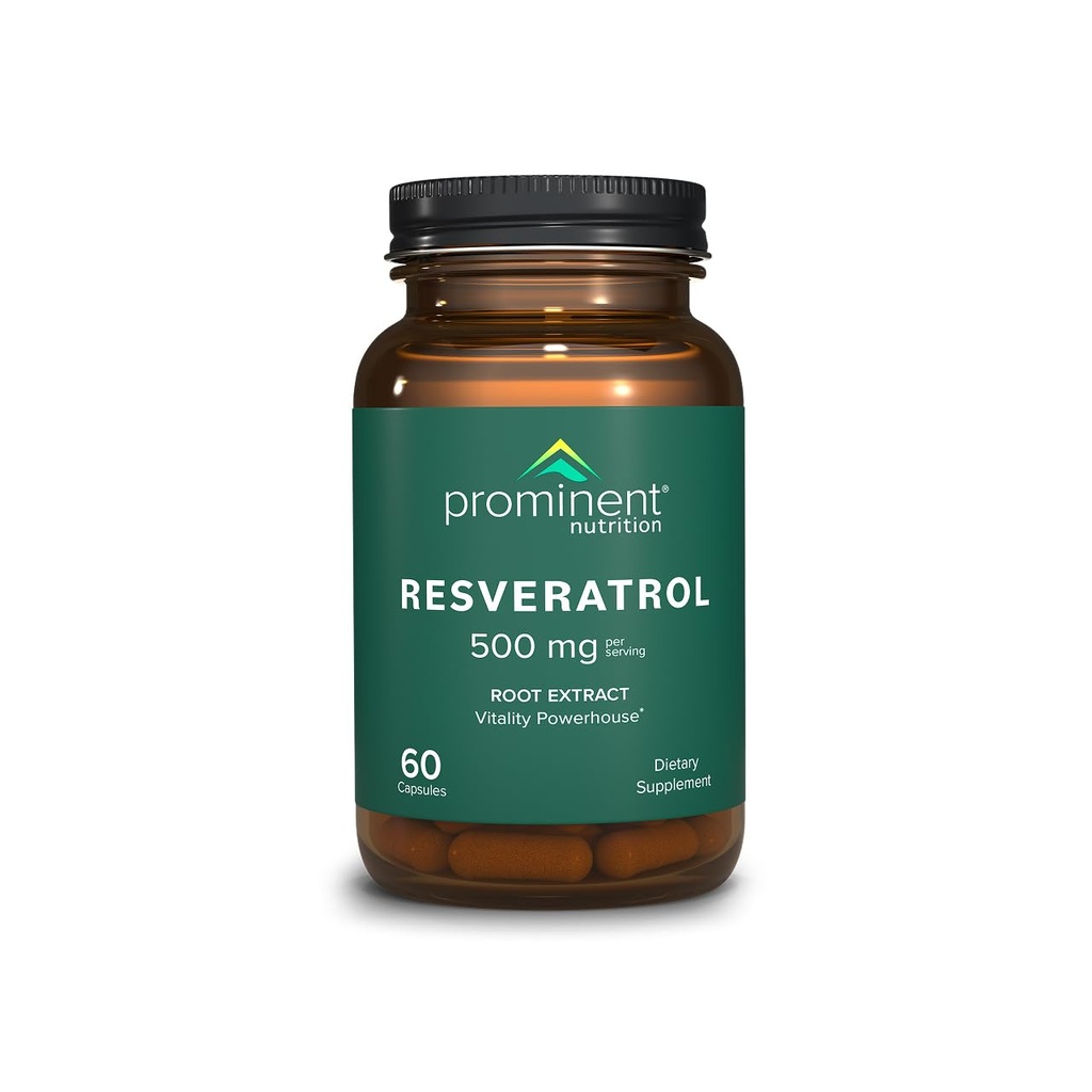 Prominent Beslenme Resveratrol Tamam, Anti-Aging ve Immune Support, 98 Pure Trans-Resveratrol Tamam, 500 mg, 30 Day Supply - 1 Pack