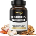 Lions Mane Supplement Capsules - Reishi, Chaga, Cordyceps ve Türkiye Tail Mushroom Toz - Nootropic and Energy Supplement for Memory and Focus