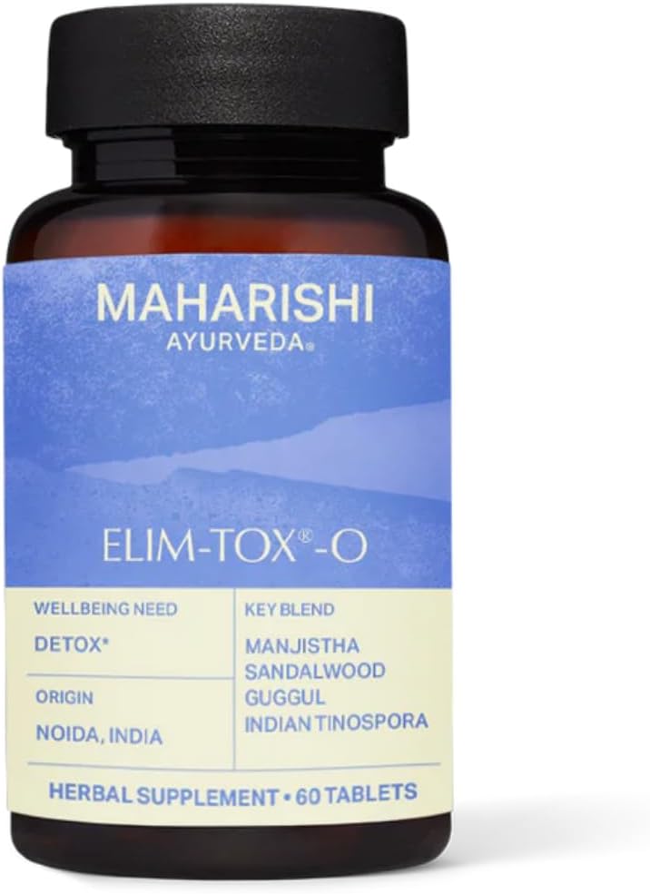 Maharishi Ayurveda - Elim-Tox-O Gentle Body Detox Herbal Supplement | Etkili Kolon Temizliği ve Genel Gut Health | Toxin Rer Cleanser for Liver & Blood (60 Tabletler-500mg)
