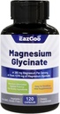 Magnezyum Glycinate Capsules 1270 mg, 380 mg Magnezyum Supplement, High Abors Magnezyum Glycinate Supplement, Non-GMO No Gluten, 120 Capsules