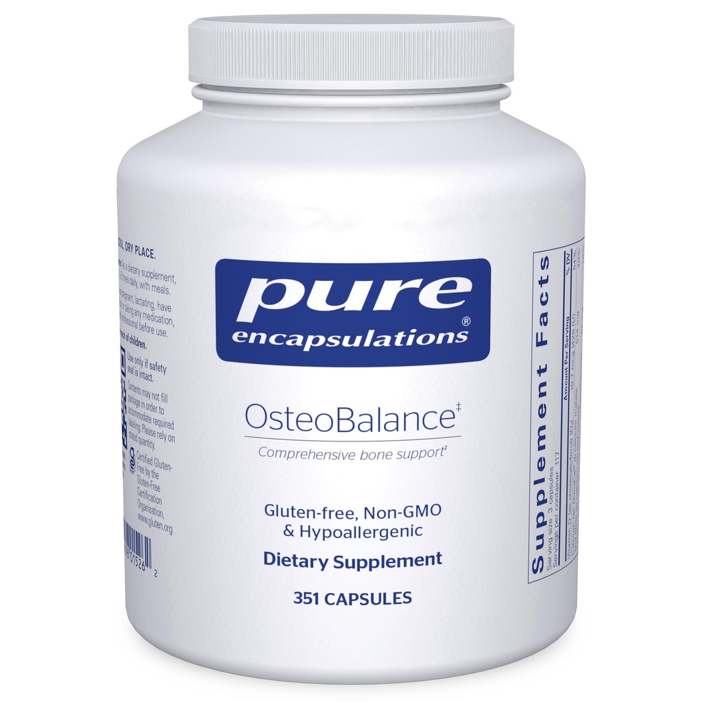 Saf Encapsulations OsteoBalance | Hipoallergenic Supplement to Tepsiyon ve Sağlıklı Kemik Mineralizasyonu * | 351 Capsules