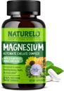 NATLO Magnezyum Glycinate Chelate Kompleksi - Organik Sebze Sebzeleri Uykuyu Desteklemek için 200 mg, Calm, Kas Cramp & Stres Yardımı - Gluten Free, Non GMO - 120 Capsules