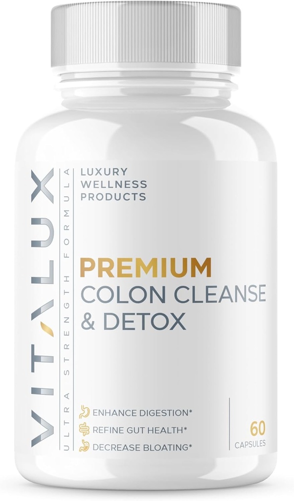VITALUX || # # # #1 Premium Kolon Temiz ve Detox || Geliştirilmiş Digestion, Gut Health, Decrease Bloating | Ultra Dosed Formula w / 10 Güçlü Malzemeler | 3rd Parti Test Edildi + ABD