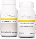 Cortisol Manager ile bütünleştirici tedaviler, 30 Tabletler - Buffered Vitamin C Capsules 1000 mg, 60 Vegan Capsules - Ashwagandha ile Stres Tamam* - Antioksis ile Immune Supplement*