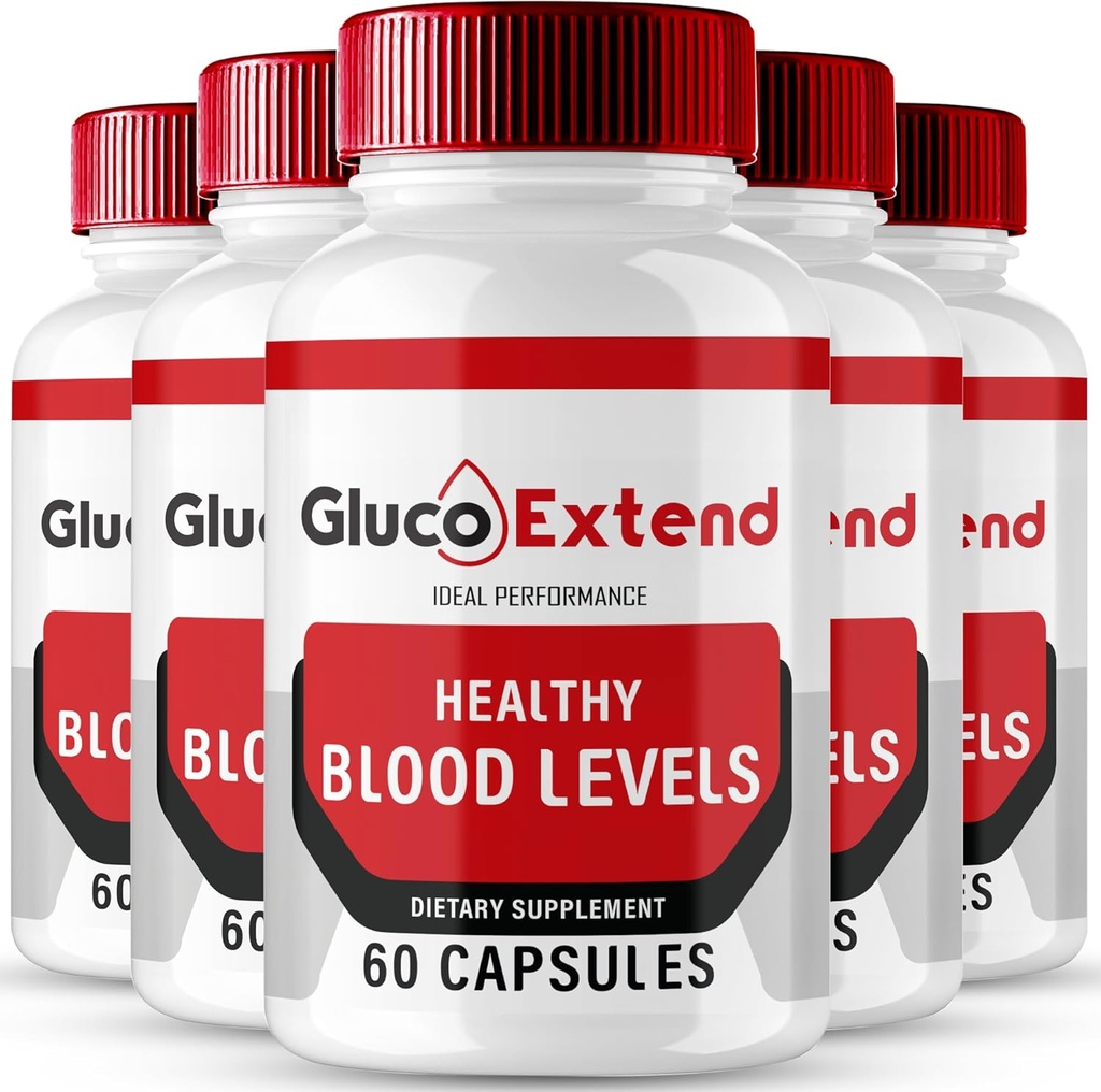 Gluco Capsules, GlucoExtend Support Formula Supplement Pills - maksimum Güçlü, Gluco Tüm Doğal Formula, Resmi GlucoExtend Health Capsules 5 Pack)