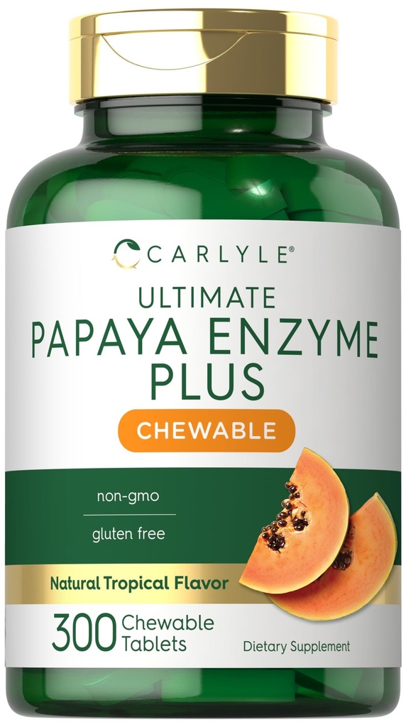 Carlyle Papaya Enzyme Chewable Tabletler | Vegetarian, Non-GMO, Gluten Free Formula | Trovor