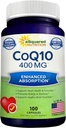 ASquared Beslenme CoQ10 (400 mg Max Strength, 100 Veggie Capsules) - Yüksek Abase Coenzyme Q10 Toz - Ubiquinone Supplement Pills, Ekstra Antioksi CO Q-10 Enzyme Vitamin Tabletleri, Coq 10 400 mg