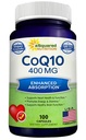 aSquared Nutrition CoQ10 (400mg Max Strength, 100 Veggie Capsules) - Υψηλή απορρόφηση Συνένζυμο Q10 Κόνις - Χάπια Συμπλήρωμα Ubiquinone, Extra Antioxidant CO Q-10 Ενζύμων Βιταμίνες Δισκία, Coq 10 400 mg