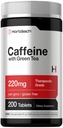 Horbäach Caffeine Pills 200 mg | Green Tea | 200 Tablet | Vegetarian, Non-GMO & Gluten Free