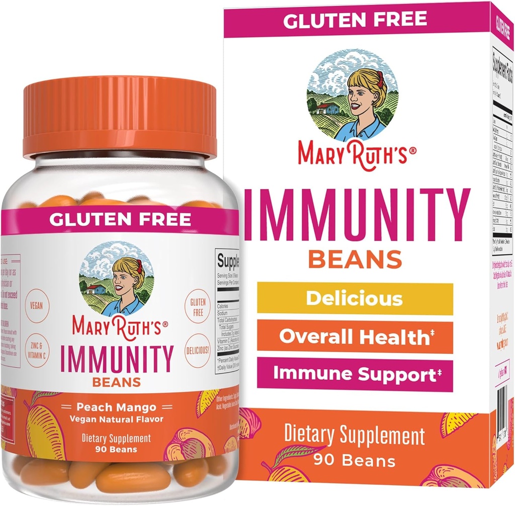 MaryRuth Organics Adult Immune Support Vita-Beans with çinko and Vitamin C Supplement for Ages 14+ | Immunity Vitamins | Vegan, Non-GMO, Gluten Free | 90 Count