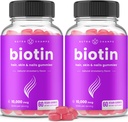 NutraChamps (2 Pack) Biotin Gummies 10.000 Live Hair, Skin & Nails for Yetişkinler & Çocuklar - Her Gummy Vitamini - Vegan, Non-GMO, Pectin-Based Hair Health Supplements