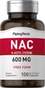 Piping Rock NAC Supplement N-Acetyl Cysteine | 600 mg | 100 Capsules | Free Form Pills | Non-GMO, Gluten Free Supplement Supplement Supplement