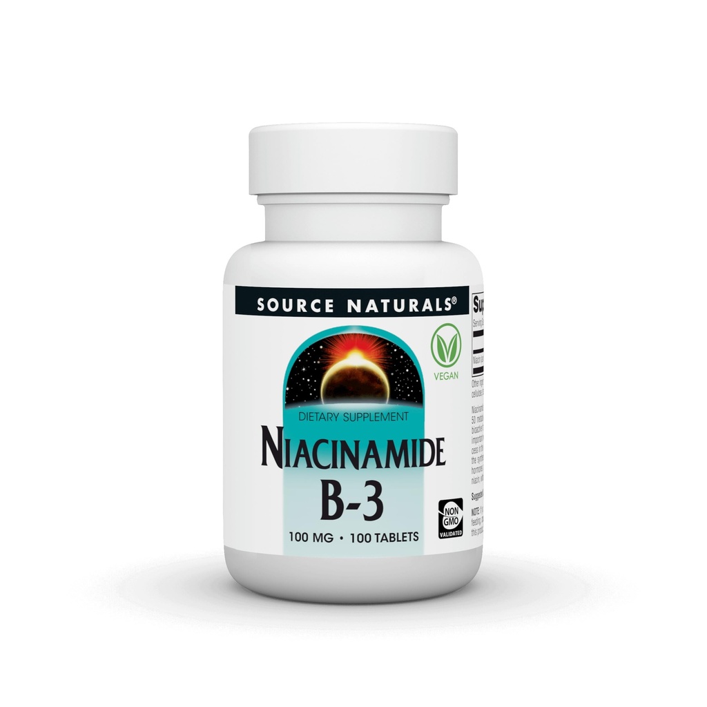 Source Naturals Niacinamid B-3, 100 mg Diyetsel Supplement - 100 Tablet