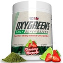 EHP Laboratuvarları OxyGreens Super Greens Toz - Spirulina & Chlorella Superfood, Green Juice & Greens Supplements with Prebiyotik Fibre, Antioksis & Immunity Support, 30 Serves (Strawb. Margarita)