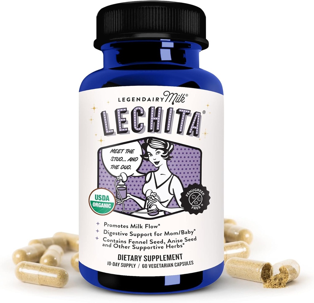Legendairy Milk Lechita, Süt Akışı, Organik Fenugreek Ücretsiz Emzirme Tamam, Organik Fennel & Anise, ABD'de 60 Vegan Capsules
