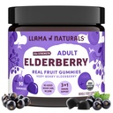 Yetişkinler için Llama Naturals Elder Gummies, Vegan, Organik Immune Support Supplement with Vitamin C and çinko, Real Fruit Gummy Vitamins for Immunity, Chewable, No added Sugar Cane, 90 Ct