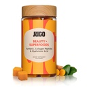 JUGO Beauty + SFOODS | Hair Skin Nails Supplement with Hyaluronic Acid & Turmeric | 40 Kont Plant-Based Gummies | Gelatin-Free, Non- GMO, Made in USA