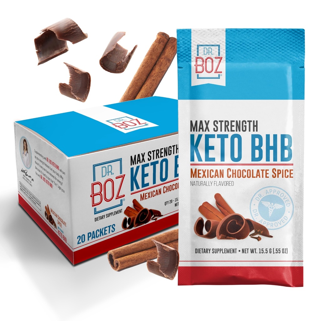 Dr. Boz - Keto BHB Toz - Meksikalı Çikolata Spice, 20 Hizmet - Ketonlar - Enerji & Azaltın Cravings - Max Strength Diyetary Supplement - Quality Tested - ABD'de Made - 10.9oz (310g)