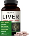 Liver Advanced, 240 Veggie Capsules | Milk Butle with Turmeric, Dandelion Root, Artichoke, Black Currant Oil & More in 15in-1 Herbal Formula
