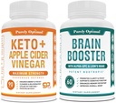 Purely Optimal Premium Keto Pills + Apple Cider Vinegar Capsules with Mother + Premium Brain Supplement - Nootropic Brain ATM for Focus, Clarity, Improv Memory, Concentration & Better Mood