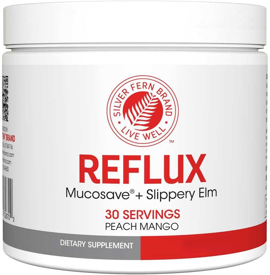 Reflux Digestive Supplement - Peach Mango Flavor - Her Tub = 30 Scoops = 30 Hizmet - Mucosave FG ve Terpery Elm Bark (1 Tub)