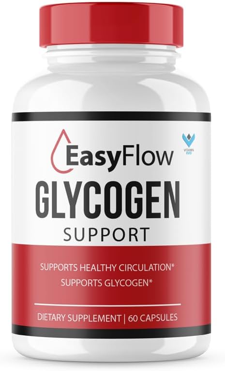 Easy Flow Glycogen Support EasyFlow Glyco Pills, Easy Flow maximum Strength Glycogen Health and Blood Support Supplement, EasyFlow Advanced Glyco Optimizer Resmi Formula - 60 Capsules
