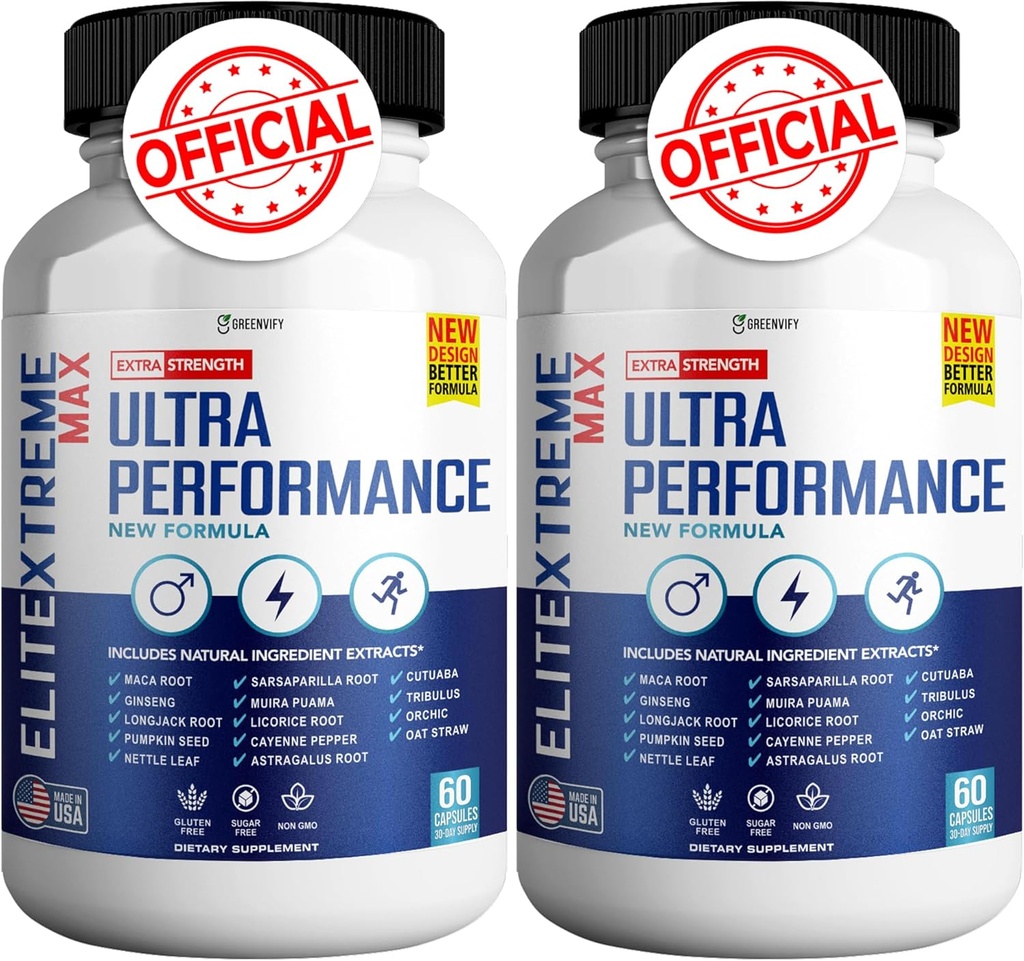 EliteXtreme Max Ανδρικό Συμπλήρωμα Υγείας – με Ασβέστιο, Ψευδάργυρο & Ιδιοκτητικό Μείγμα για Ζωτικότητα & Δύναμη, 120 Κάψουλες (2 Συσκευασία)