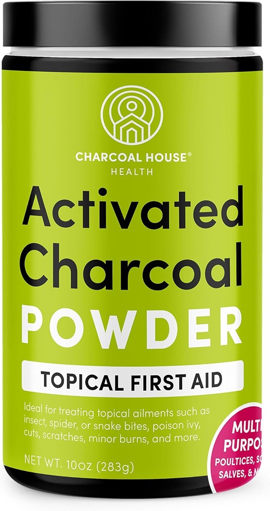 Charcoal House Hardwood Aktif Charcoal Toz - Charcoal Poultices, Charcoal Foot Soaks, Charcoal Baths & More! - 10ozal Baths & More!