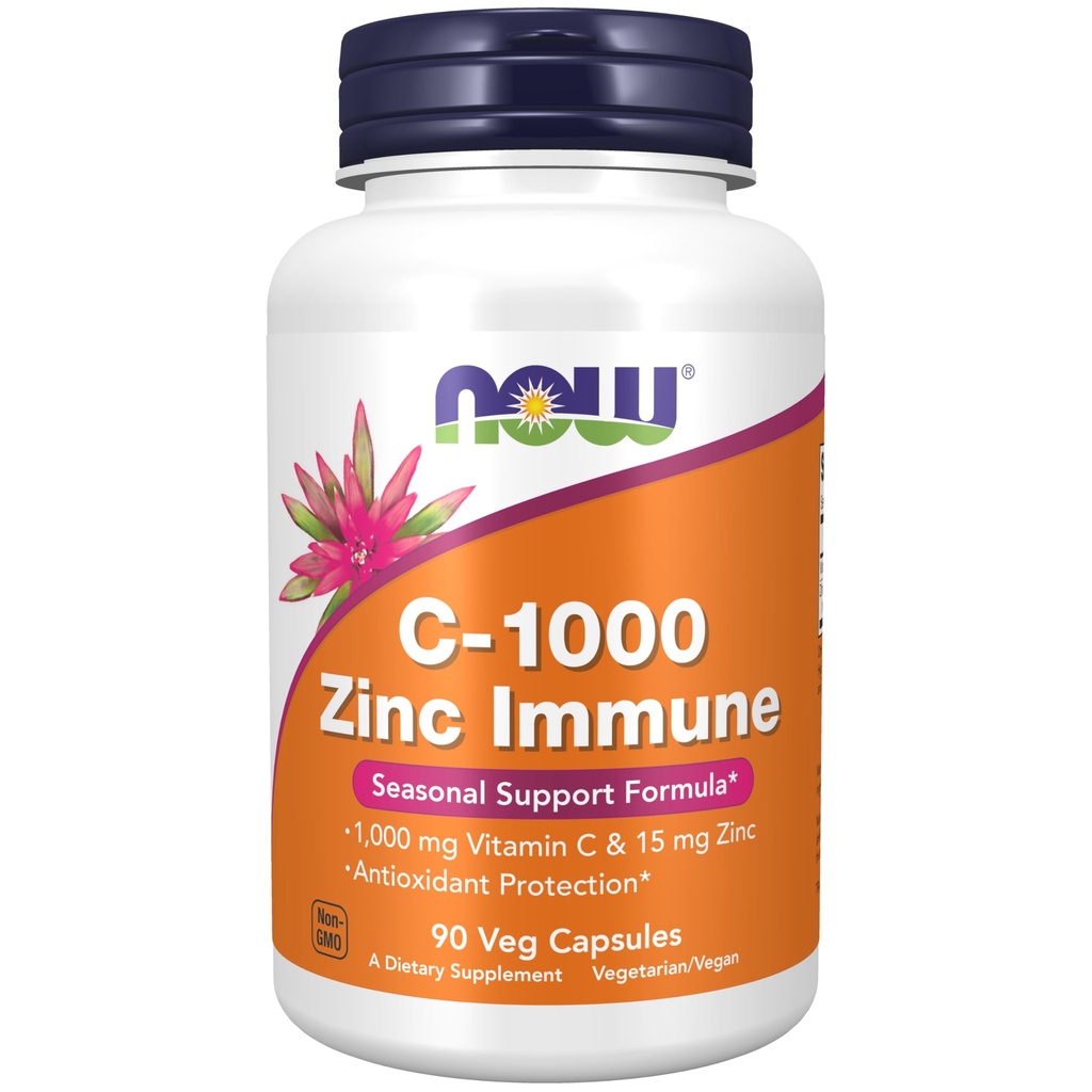 Şimdi Gıdalar Tamamlar, C-1000 & çinko Immune, Mevsimlik Destek Formula*, Antioksi Koruma*, 90 Veg Capsules