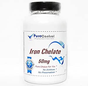 Iron Chelate 50 mg // 200 Capsules // PureMA Supplements tarafından Saf //