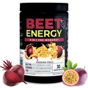 Nutrology Beet Energy O2, Pre Workout Powder, Energy, Endurance & Nitric Oxide Booster with Beet Powder, Yerba Mate, Adaptogens & Electrolytes, Vegan Pre Workout, Passion Fruit Flavor, 30 Υπηρεσίες