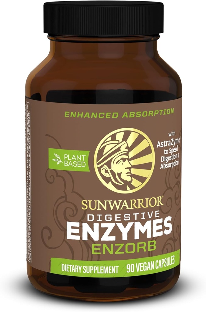 Sunwarrior Digestive Enzymes Probiyotik | Plant Based & Vegan with Sporte Based Probiyotik Essential Supplements to Support Optimal Health for Men & Women Digestive Enzyme Supplements | Enzorborb