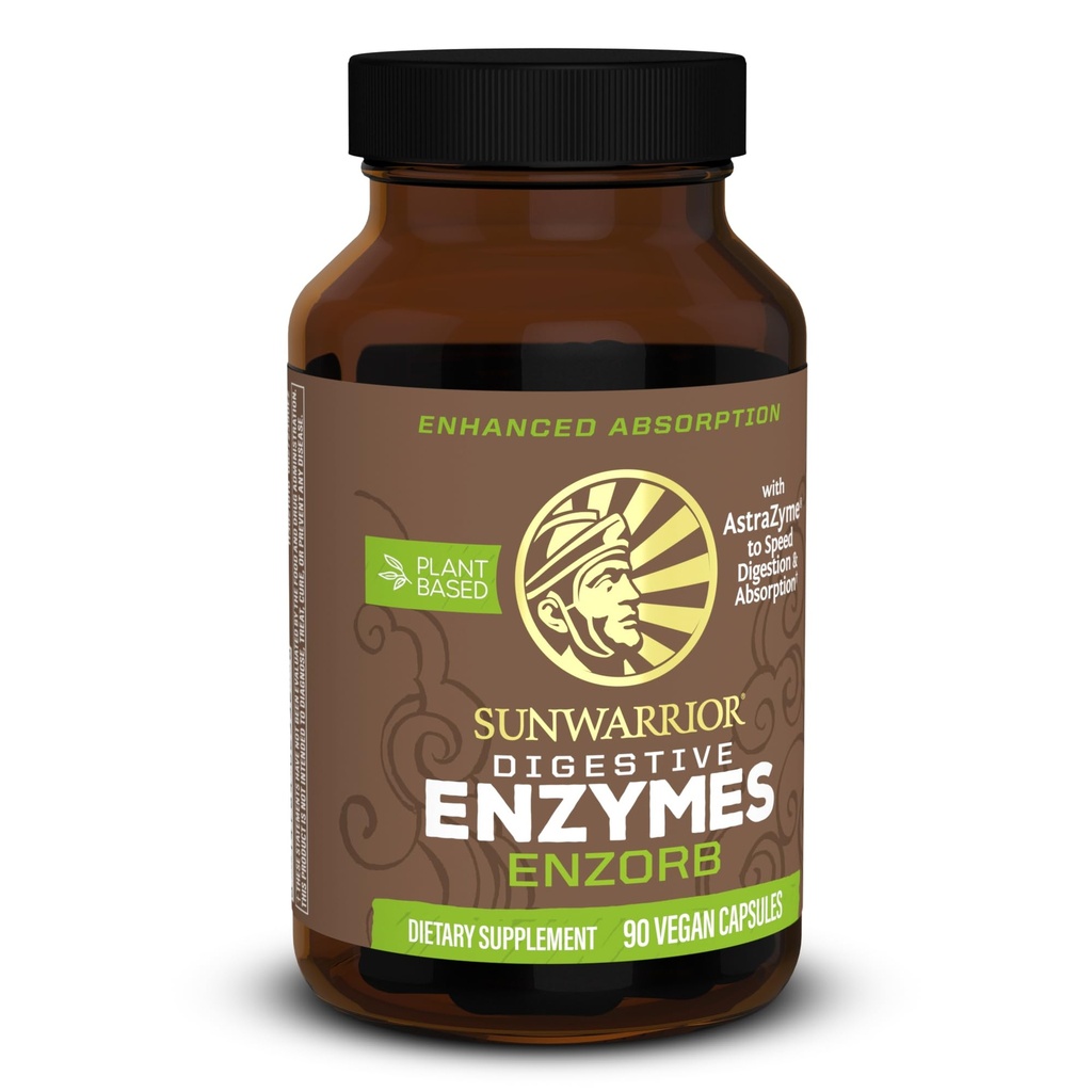 Sunwarrior Digestive Enzymes Probiyotik | Plant Based & Vegan with Sporte Based Probiyotik Essential Supplements to Support Optimal Health for Men & Women Digestive Enzyme Supplements | Enzorborb