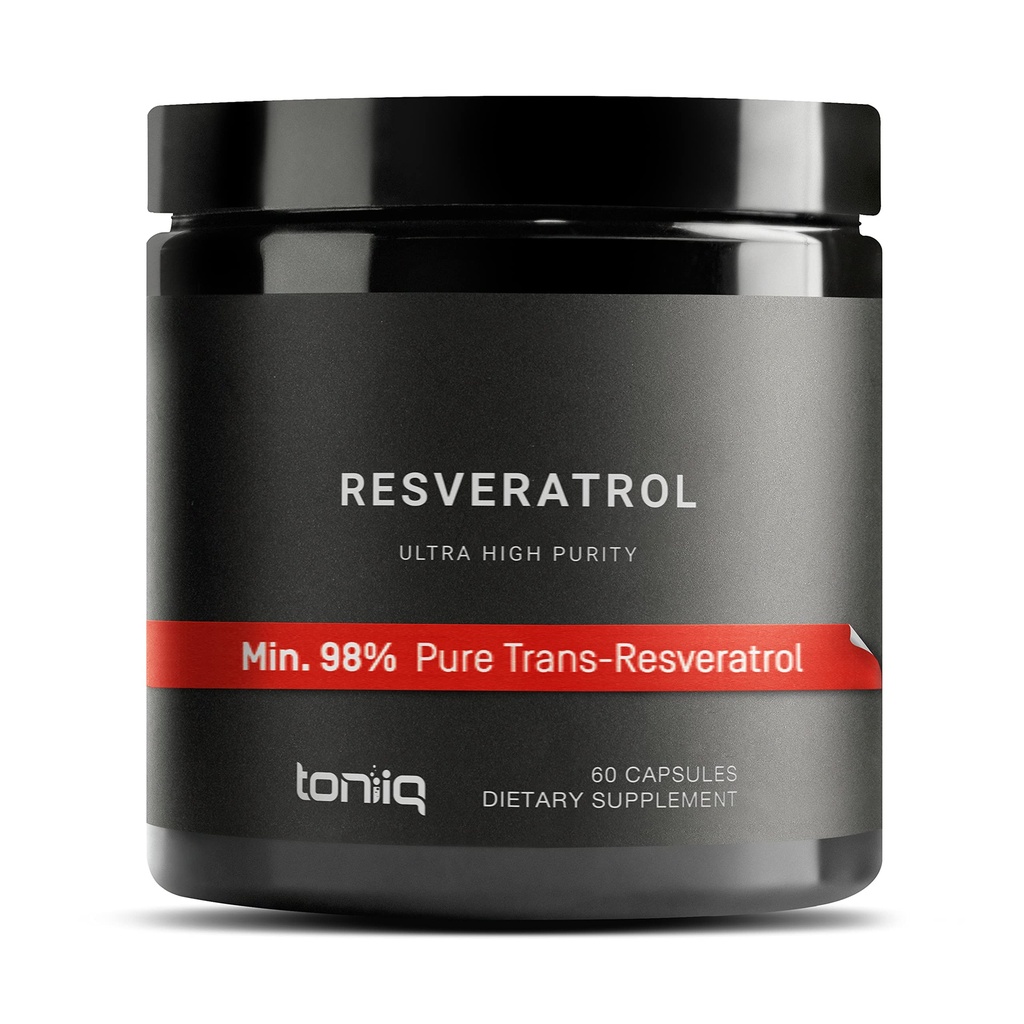 Toniiq Ultra Υψηλής καθαρότητας Resveratrol Κάψουλες - 98% Trans-Resveratrol - Πολύ καθαρό και βιοδιαθέσιμο - 60 Caps Reservatrol συμπλήρωμα