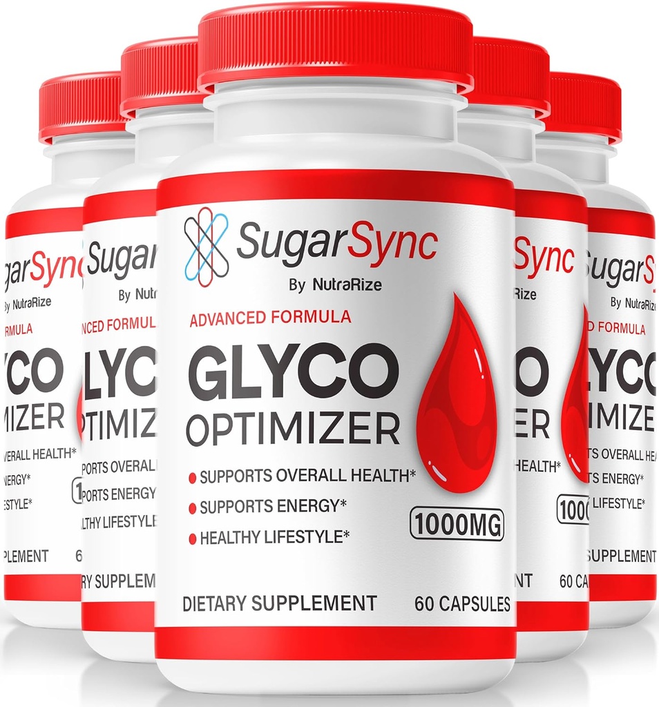 NutraRize (5 Pack) Sugar Sync Glyco Optimizer Capsules, Resmi SugarSync Glyco Optimiser, Sugar Sync Joint Optimizer, Sugar Sync Gluco Cleanse Detox Formula, SugarSync Glycol Yorumlar (300 Capsules)