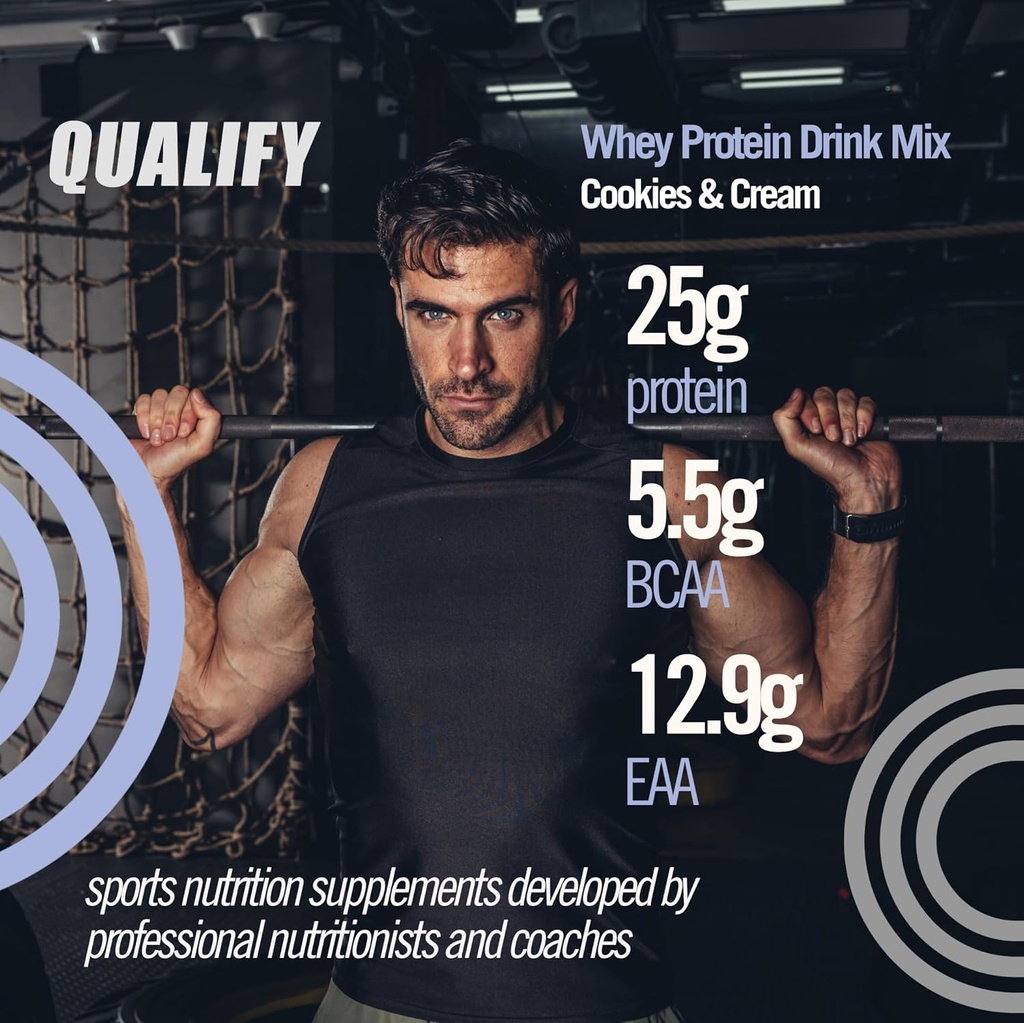 Cookies & Cream Protein Powder. 25g Protein Shake Powder για την αποκατάσταση μετά την προπόνηση, Smoothie & Ψήσιμο. Χωρίς γλουτένη και ζάχαρη, Υψηλή Kosher, Αμινοξέα (5.5g BCAA, 2.7g Leucine), 23 Υπηρεσίες