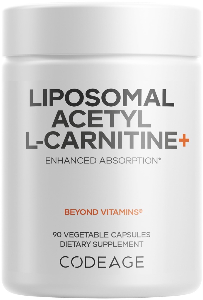 Kodage Liposomal Acetyl-L-Carnitine+ Supplement - 500 mg Acetyl-L-Carnitine per Service - 3Month Supply, Liposomal Delivery - Alcar Supplement - L-Carnitine-Free, 90