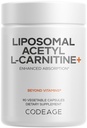 Kodage Liposomal Acetyl-L-Carnitine+ Supplement - 500 mg Acetyl-L-Carnitine per Service - 3Month Supply, Liposomal Delivery - Alcar Supplement - L-Carnitine-Free, 90