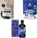 Orman Tozları Ultimate Men's Health & Wellness (1994): 5oz Tongkat Ali Toz, 5oz Wild Blueberry Toz & 3.4oz Organik Bilberry Sıvı Tür - Drive için Premium Supplements, Passion, Eyesight