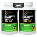 Potasyum Iodide Tabletleri - Radyasyon Exposure için 130 mg Iodine Tabletleri | ABD Made Nükleer Fallout Pills KI Pills YODO Naciente 120 Tablet (2 Pack)