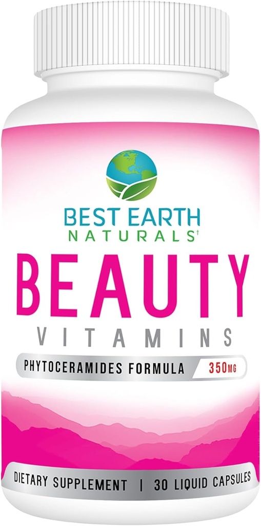 Best Earth Naturals Beauty Vitamins Phytoceramide Pills - Συμπλήρωμα στήριξης για την ενυδάτωση του δέρματος με το άλφα λιποϊκό οξύ και Περισσότερα για να βοηθήσει στην προώθηση του ενυδατωμένου δέρματος - 30 Count