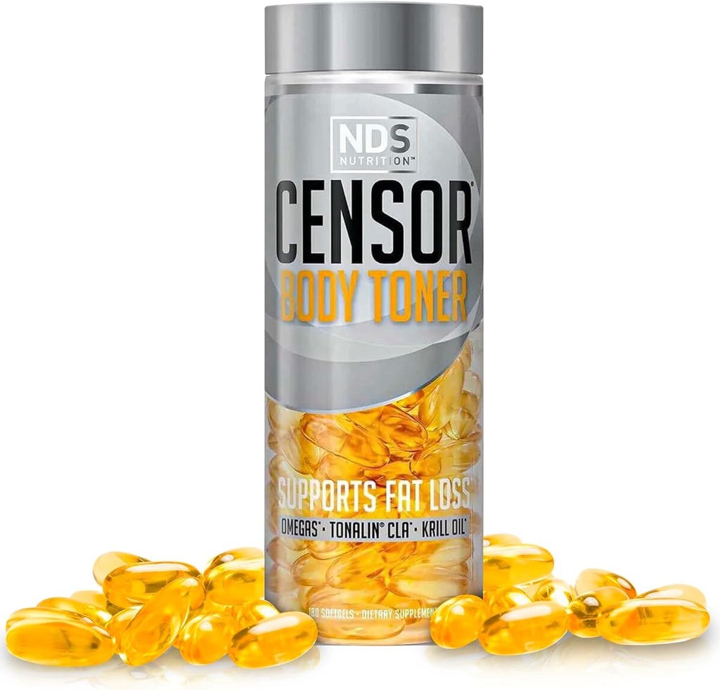 Censor NDS Beslenme Şişman Kaybı ve Vücut Toner CLA, Fish Oil, Safflower ve Omega 3-6-9 - Geliştirilmiş Enerji, Metabolism ve Sağlık için Diyetsel Tamam - 180 Softgels