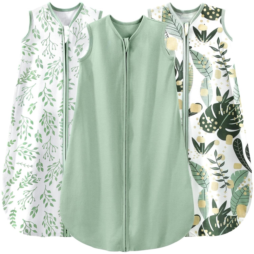 Yoofoss Baby Sleep Sack 0-6 Μήνες Φορητό Κουβέρτα για Μωρά 100% Βιολογικό βαμβάκι 2-Way Zipper TOG 0.5 Toddler Sleep Sack 3 Pack, Sleep Sacks