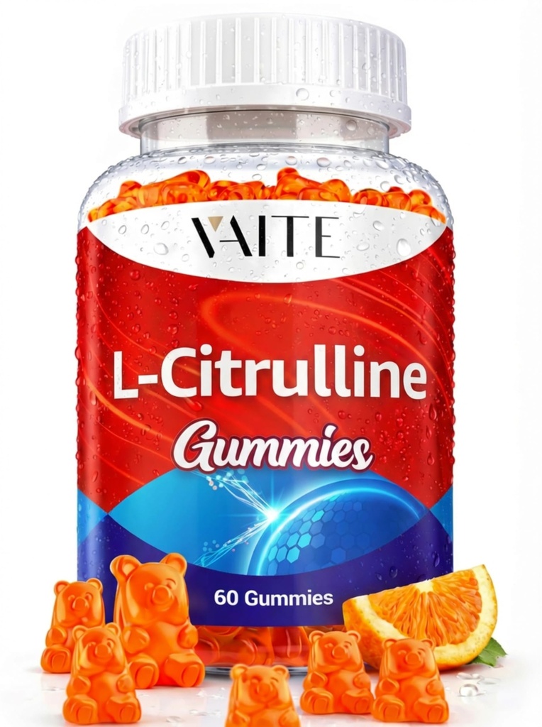 L Citrulline Gummies for Men - Güçlü Vasodilator withuba, 1600 mg per Service, Ekstra Kuvvet, Boostsxyl ve Nitrik Çimento Üretimi, Destekler Enerji ve Endurance, 60 Chewable Gummy