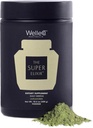 WelleCo The Super Elixir Daily Greens Toz, Probiyotik İçecek Mix with Whole Foods, Gluten Free, Vegan Gut Health Toz, Enerji, Immunity, Sağlıklı Skin, Hair & Nails (300g, Unflavored) Jar