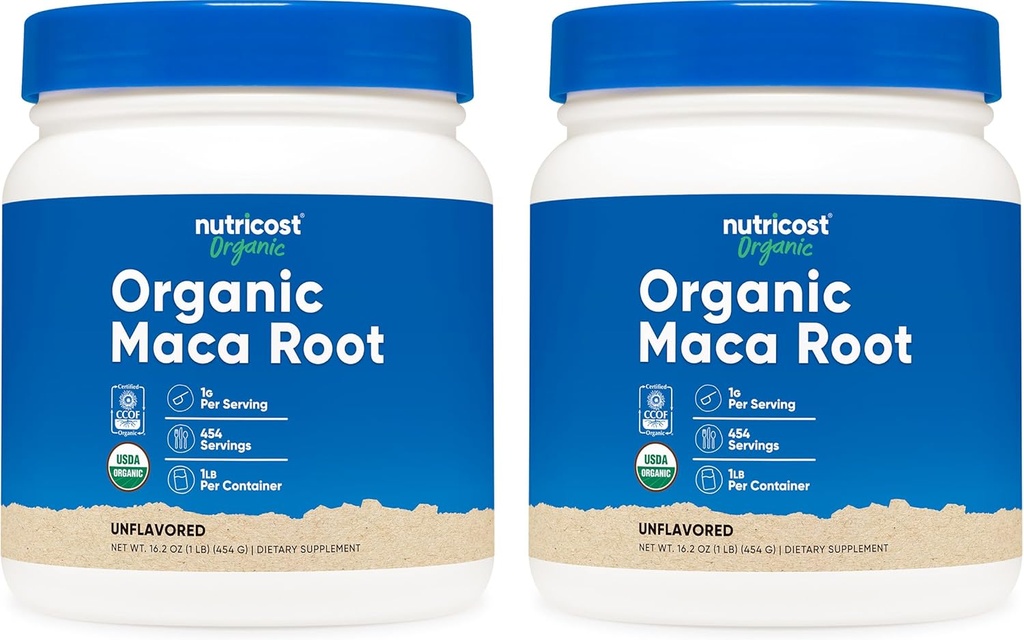 Nutricost οργανική σκόνη ρίζας Maca (1 LB) (2 Pack)