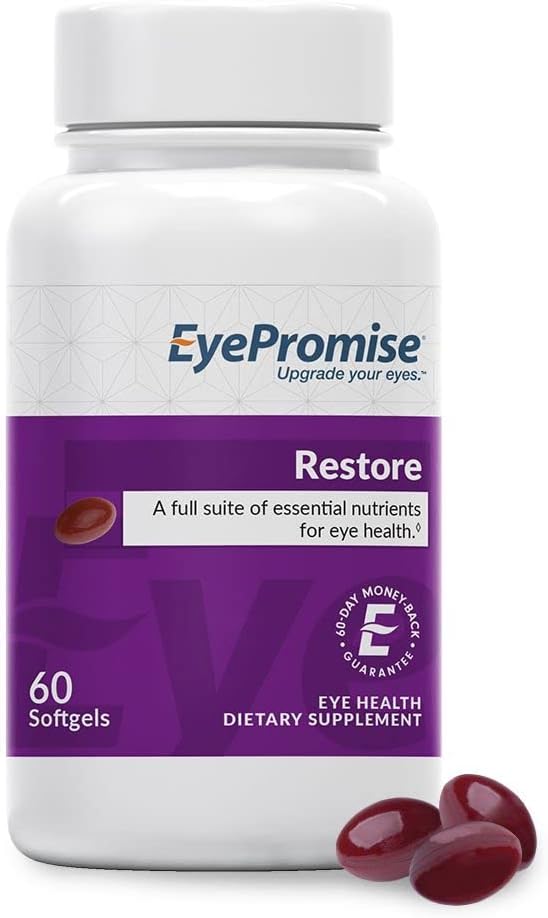 EyePromise Rest Eye Health Supplement - 60 Softgels, 30 Günlük Supply - Omega 3 Supplement with Zeaxanthin, Lutein, Fish Oil, EPA, DHA & Vitamins for Eye Health