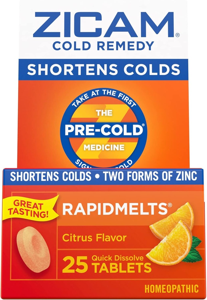 Zicam Cold Remedy Çinko Hızlımelts, Citrus Flavor, 25 Kont (Pack of 2)